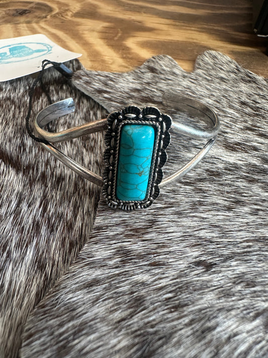 The Turquoise Bar Cuff