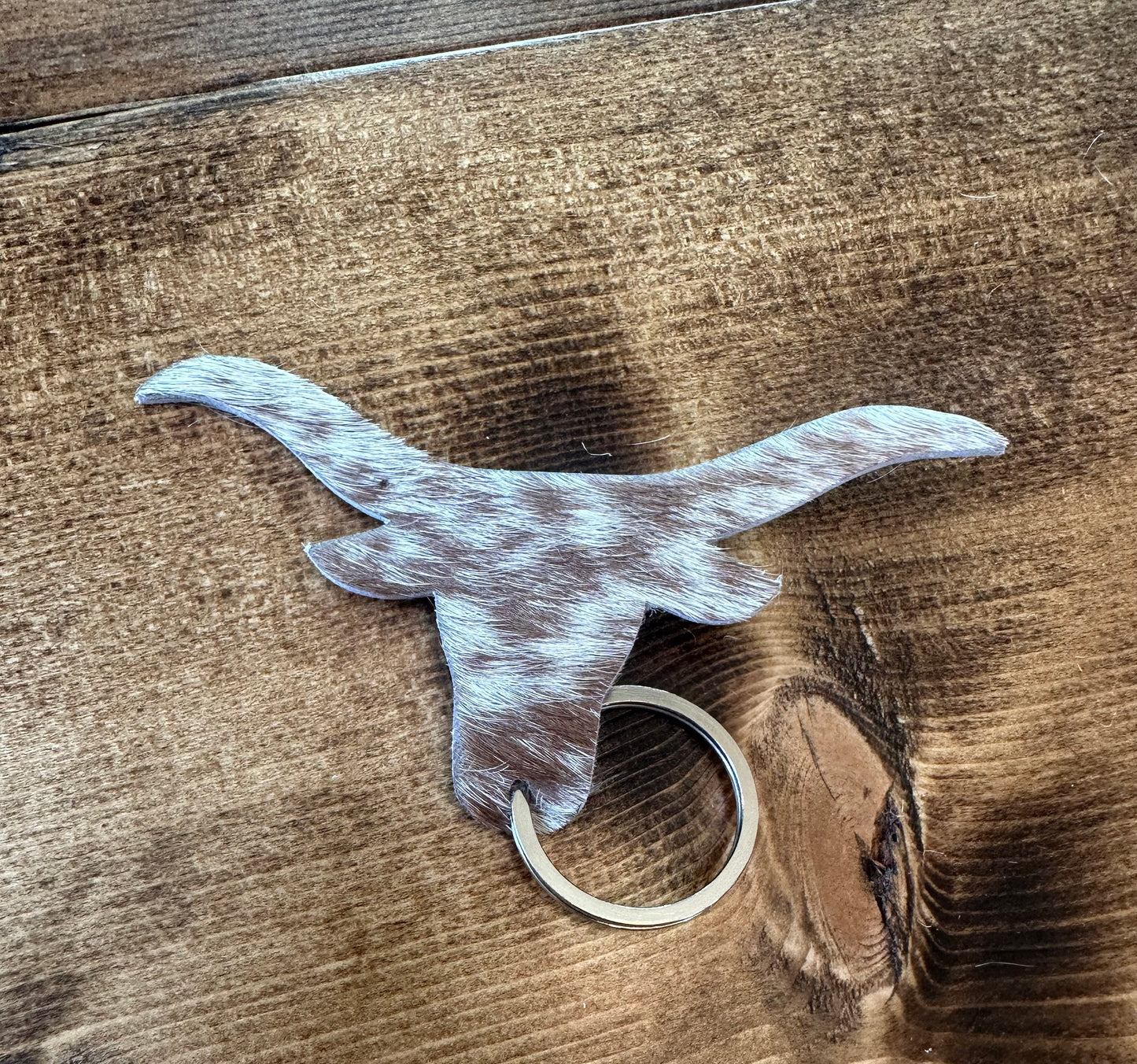 Cowhide Longhorn Keychains