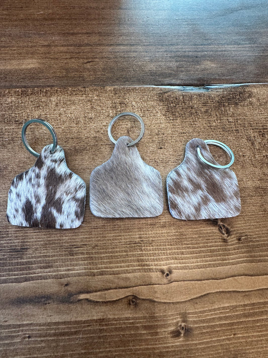 Cowhide Tag Keychain