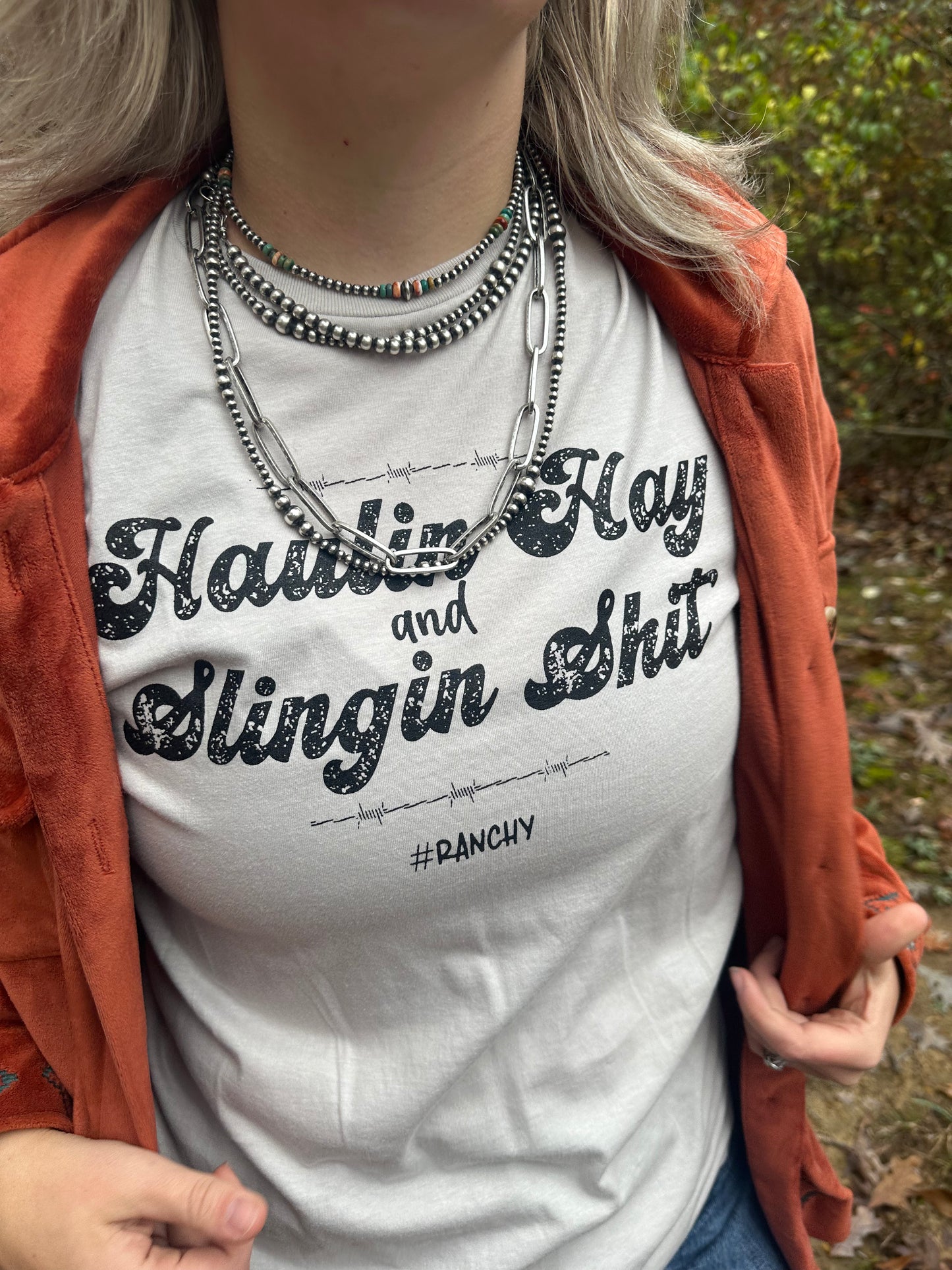 The Haulin Hay and Slingin Shit Graphic Tee