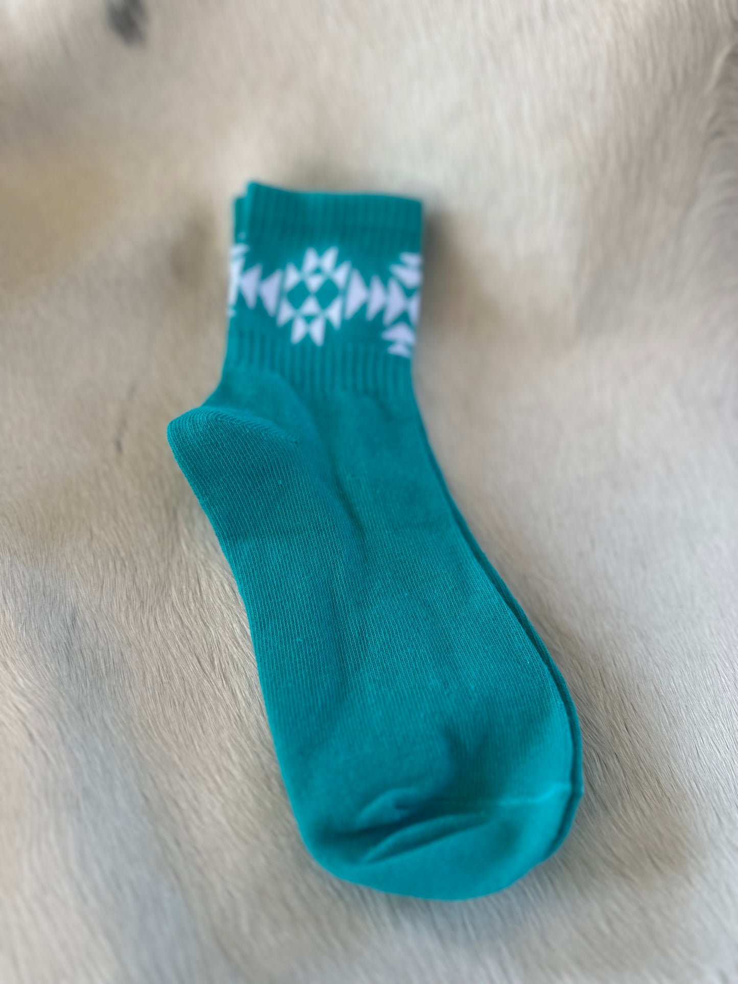 Turquoise and Aztec Socks