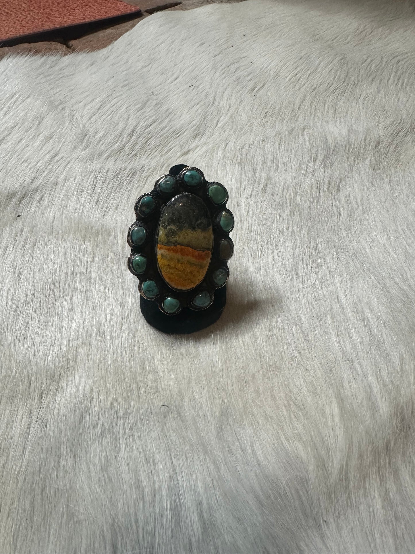 The Bumblebee Jasper and Turquoise Ring