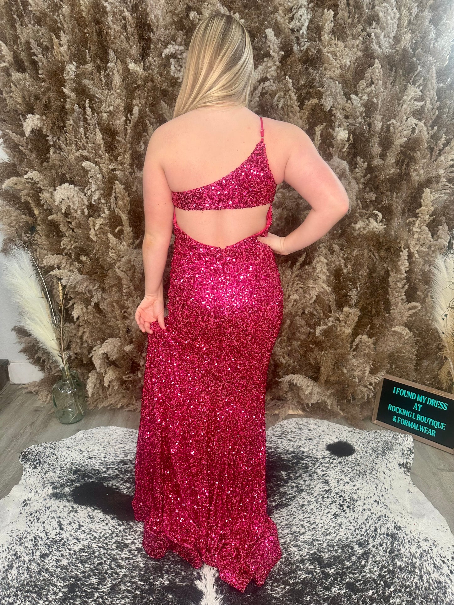 One Shoulder Sequin Dress