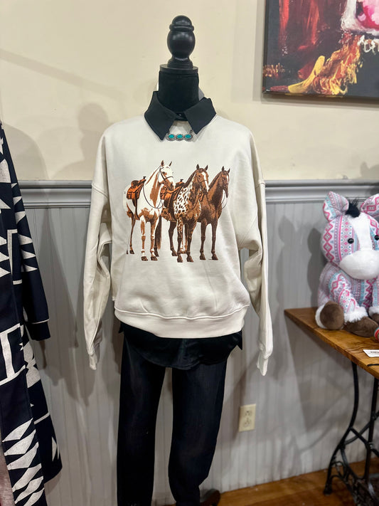 The Horse Trio Crewneck