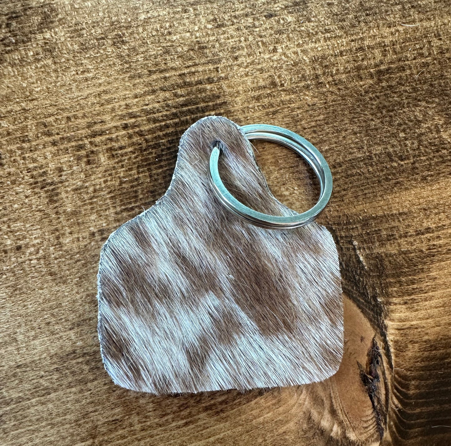 Cowhide Tag Keychain