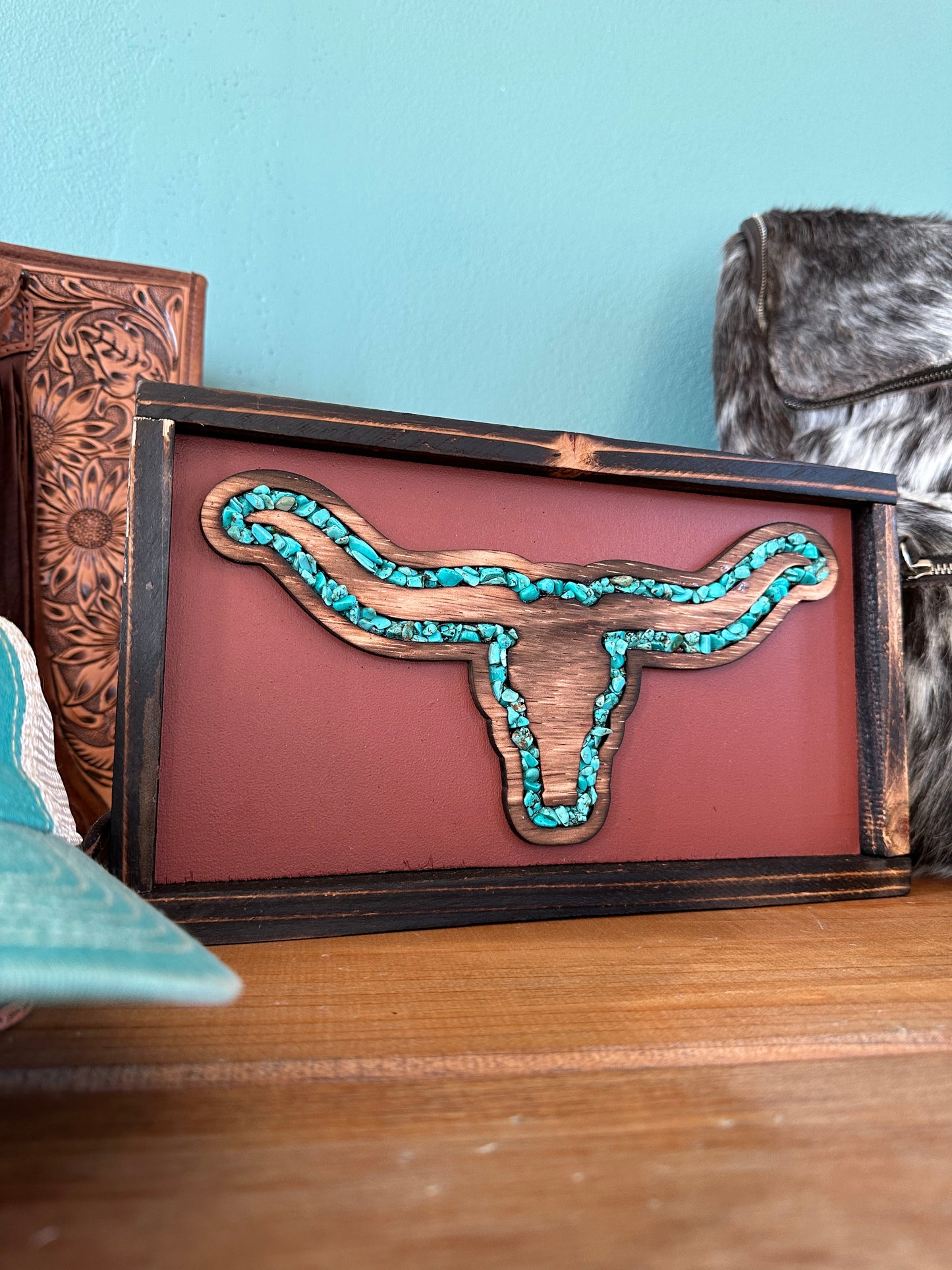 The Longhorn Turquoise River Sign