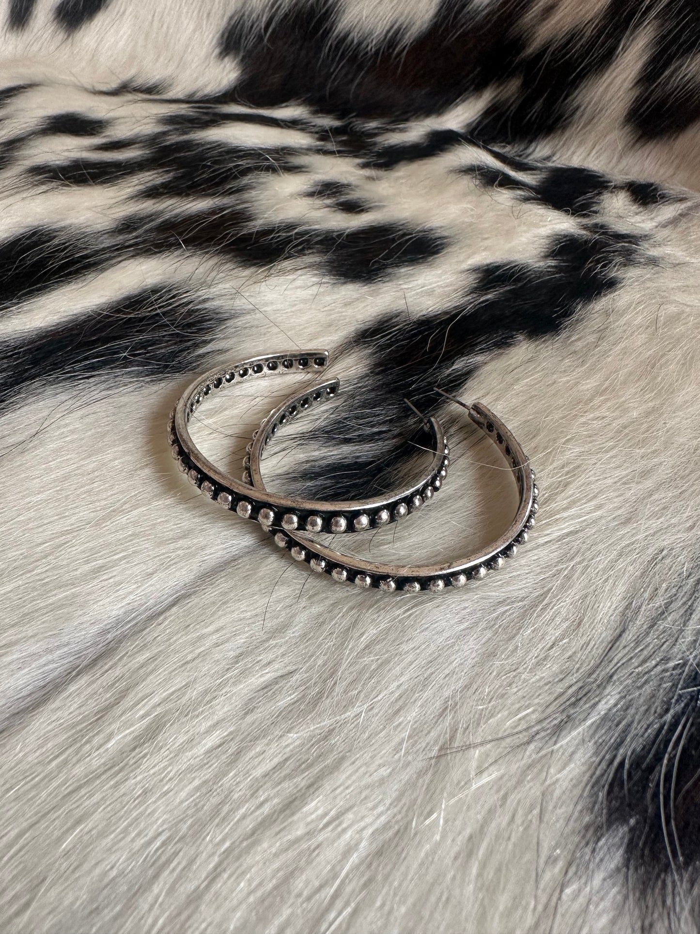 The Navajo Faux Pearl Inspired Hoop Earrings