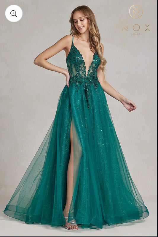 Emerald A-Line Gown