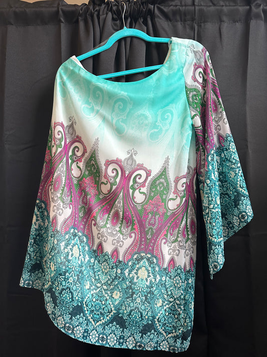 Paisley Print One Shoulder Tunic/Dress