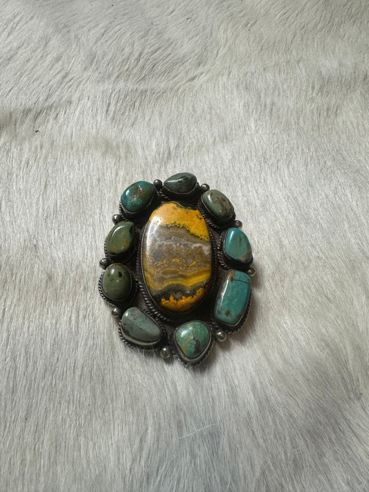 The Bumblebee Jasper and Turquoise Pendant