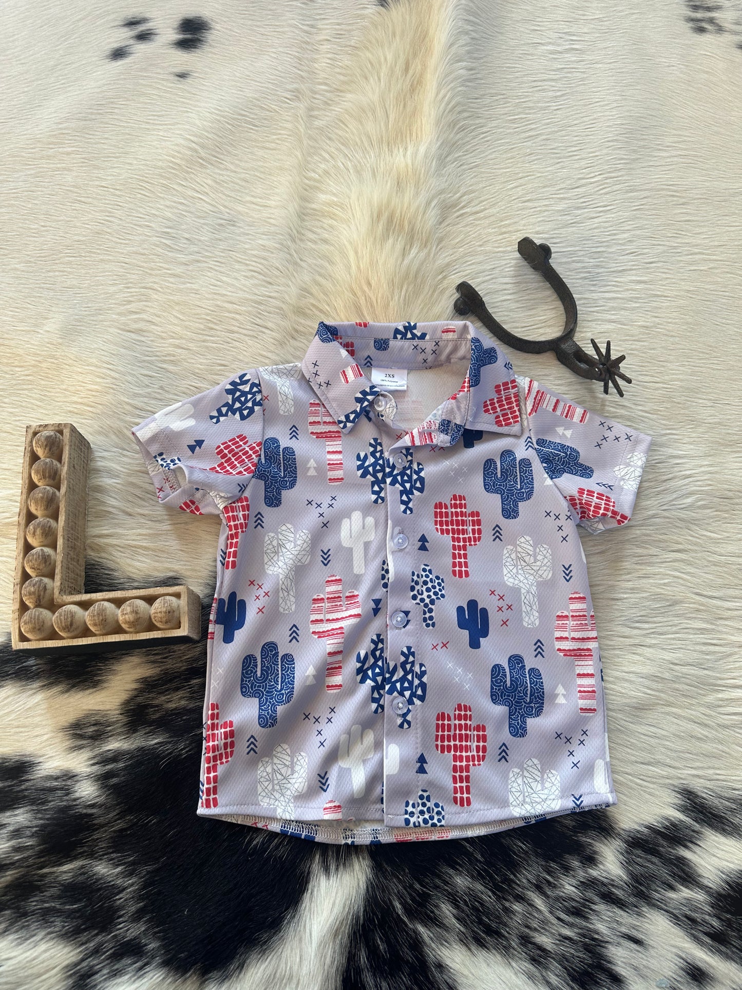 The Patriotic Cactus Button-Up