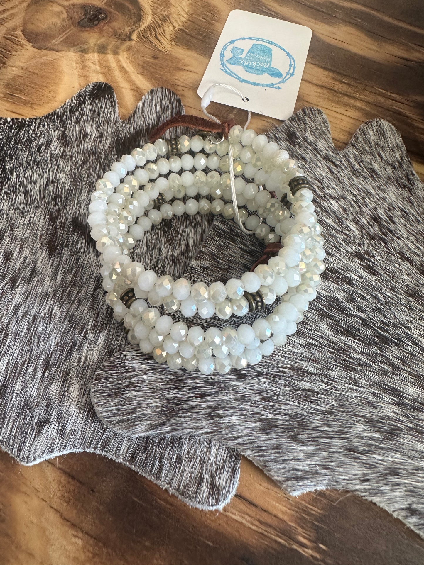 White Crystal Wrap Bracelet