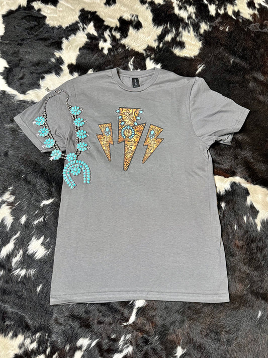 The Tooled Leather and Lightning Bolt Tee