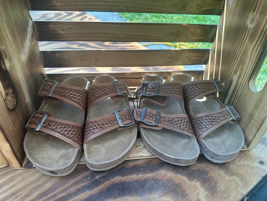 The Hulchul Western Hand-Tooled Sandals