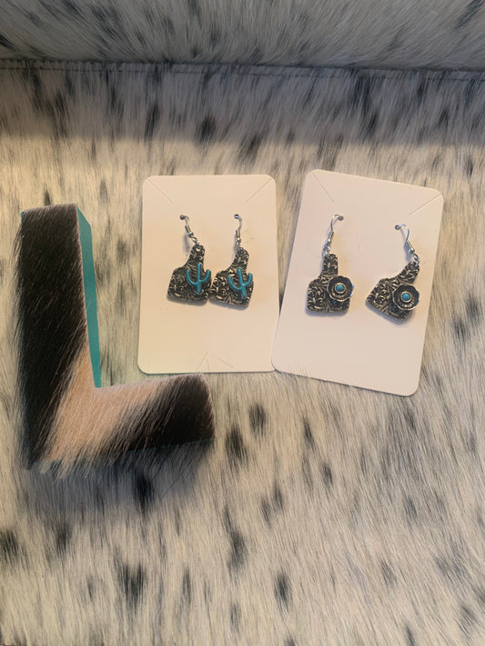 The Cow Tag Earrings