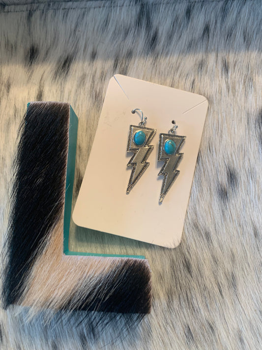 The Lightning and Turquoise Earrings