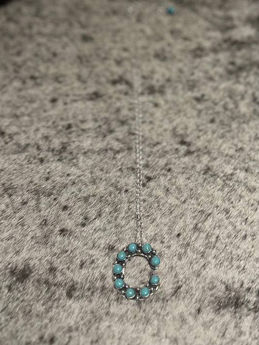 Turquoise Initial Necklace