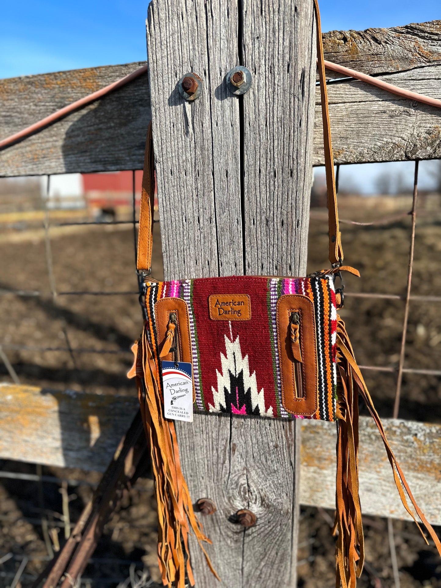 The Lucy Saddle Blanket and Tooled Leather Bag