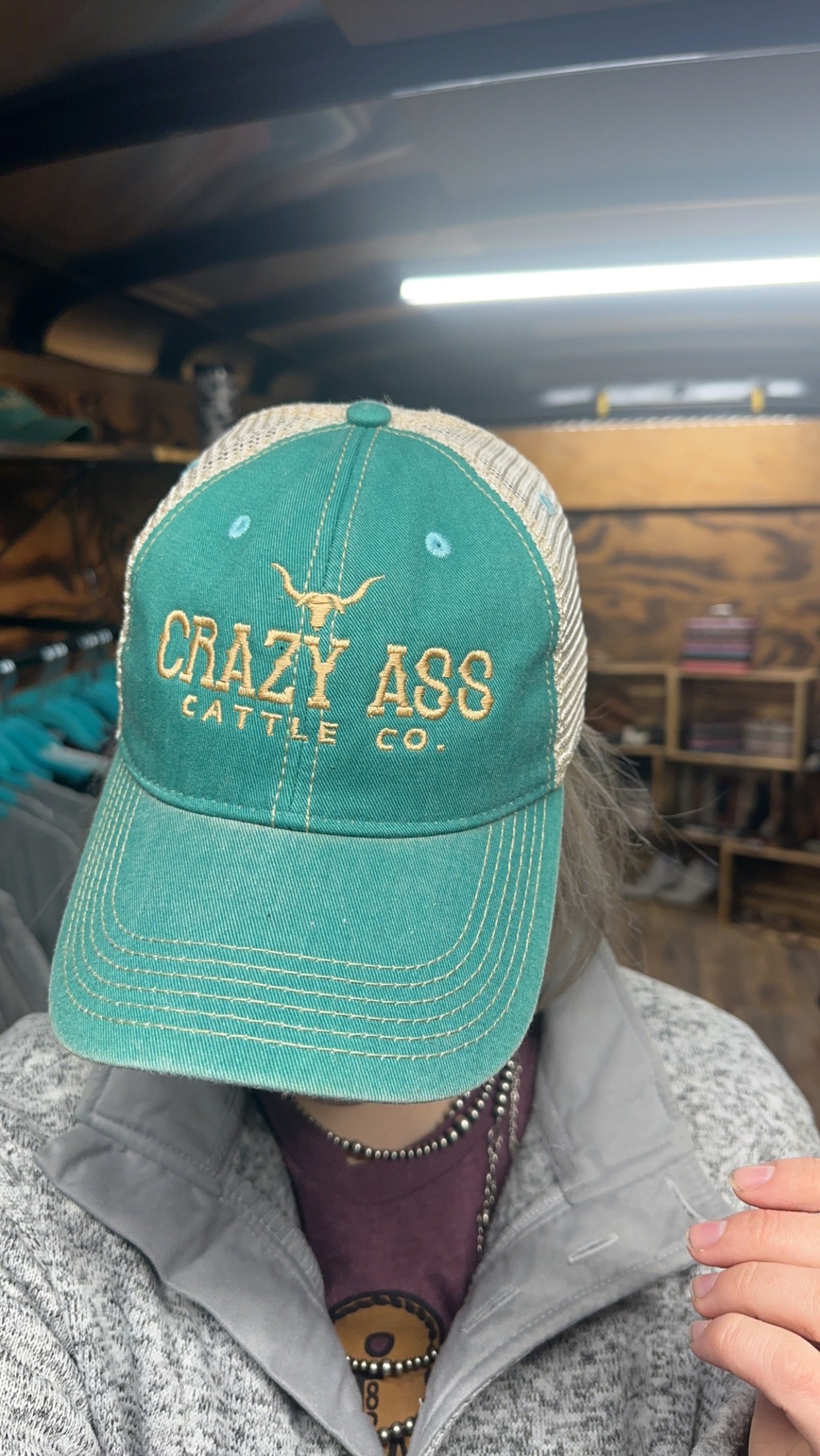 The Crazy Ass Cattle Teal Hat