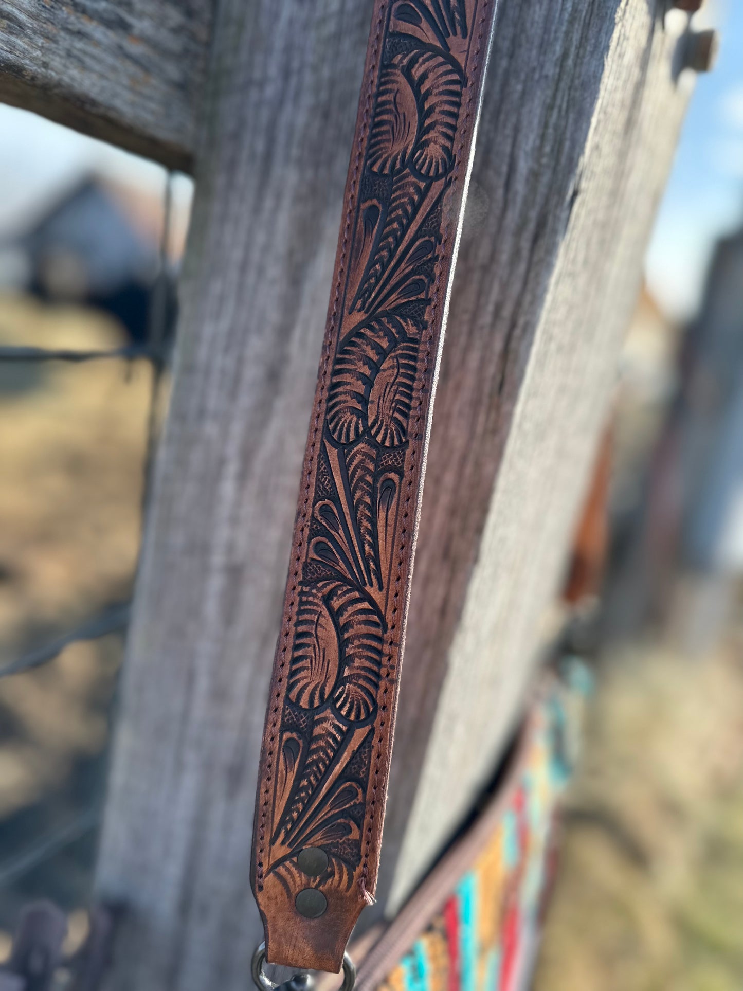 The Margie Saddle Blanket and Tooled Leather Bag