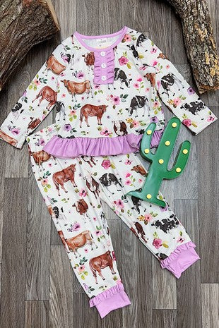 Girls Cow Jammies